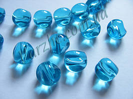 Скляна намистина, блакитна, 10 мм