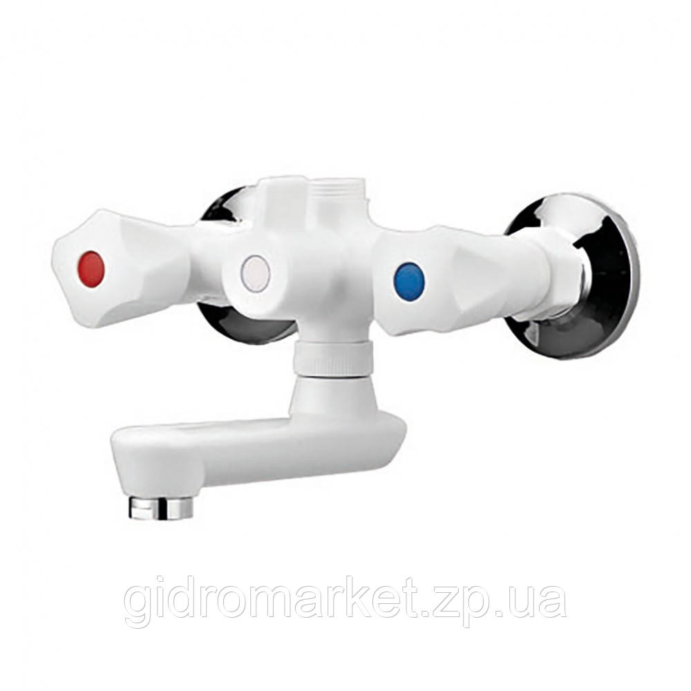 Plamix Omega-142 White Змішувач для ванни (без шланга та лійки) PM0021