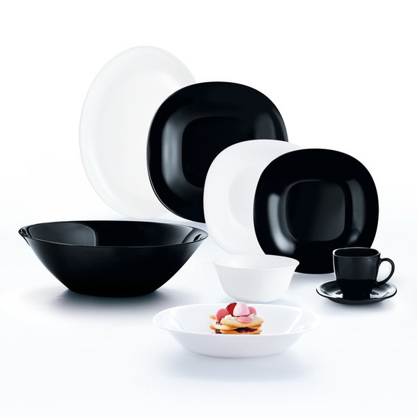 Carine White&Black Сервіз столовий 38 пр. Luminarc P4676(Без коробки)