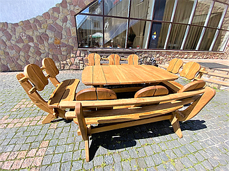 🌿 Мебель из массива дуба 1750х1100, комплект Oak Furniture 01. Стол и 4 лавки из дуба от производителя 5