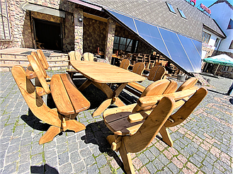 🌿 Мебель из массива дуба 1750х1100, комплект Oak Furniture 01. Стол и 4 лавки из дуба от производителя 6