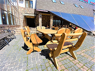 🌿 Мебель из массива дуба 1750х1100, комплект Oak Furniture 01. Стол и 4 лавки из дуба от производителя 10