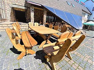 🌿 Мебель из массива дуба 1750х1100, комплект Oak Furniture 01. Стол и 4 лавки из дуба от производителя 11