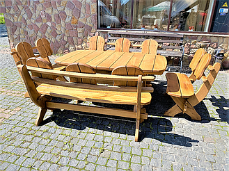 🌿 Мебель из массива дуба 1750х1100, комплект Oak Furniture 01. Стол и 4 лавки из дуба от производителя 14