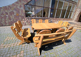 🌿 Мебель из массива дуба 1750х1100, комплект Oak Furniture 01. Стол и 4 лавки из дуба от производителя 15