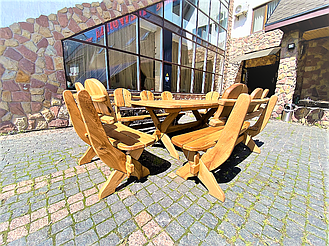 🌿 Мебель из массива дуба 1750х1100, комплект Oak Furniture 01. Стол и 4 лавки из дуба от производителя 18