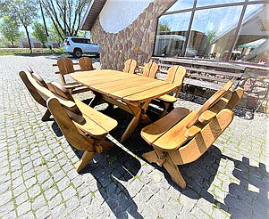 🌿 Мебель из массива дуба 1750х1100, комплект Oak Furniture 01. Стол и 4 лавки из дуба от производителя 19