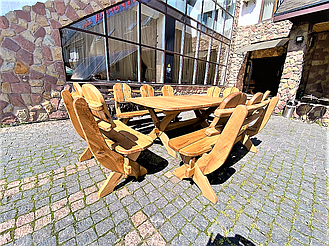 🌿 Мебель из массива дуба 1750х1100, комплект Oak Furniture 01. Стол и 4 лавки из дуба от производителя 21