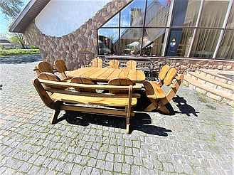 🌿 Мебель из массива дуба 1750х1100, комплект Oak Furniture 01. Стол и 4 лавки из дуба от производителя 22