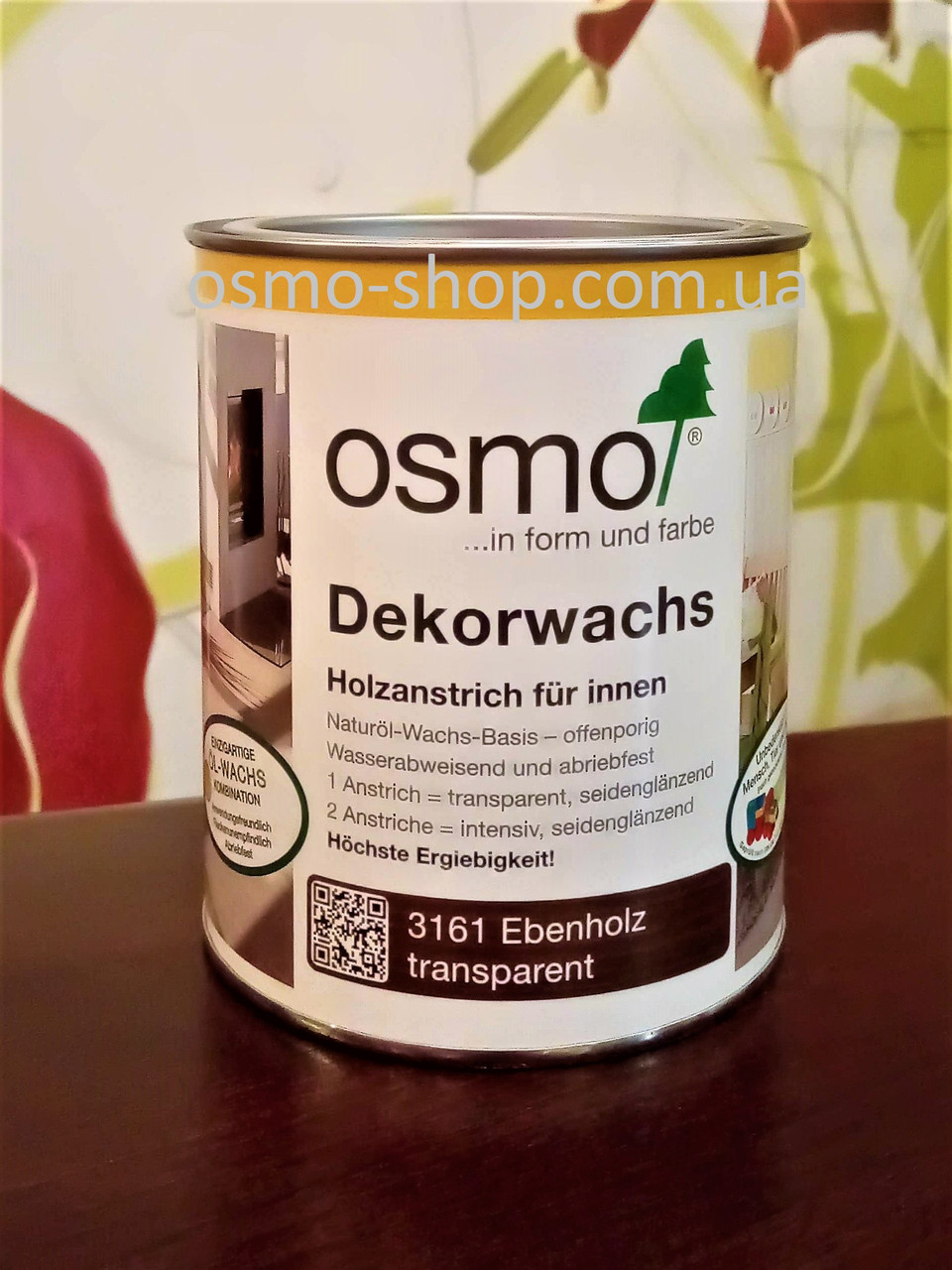 Масло OSMO кольорове для дерев'яної підлоги, меблів. Напівпрозоре. Серія DEKORWACHS TRANSPARENTE FARBTÖNE.