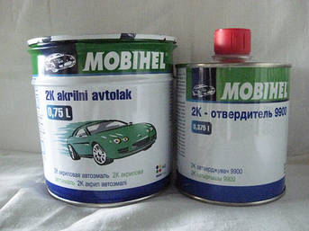 Автоемаль акрилова Mobihel Daewoo Mexico Red 71L 0,75 л + затверджувач 9900 0,375 л, фото 1