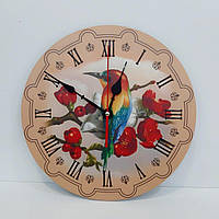 Часы из фанеры с полноцветной печатью "Колибри"