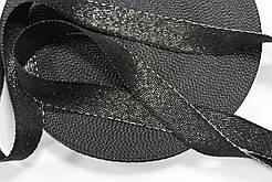 Тесьма Стрічка кіперна 20мм чорний+срібло бобіна 50м