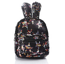 Рюкзак із паєтками в зірки та вушками Зайчика, фото 3