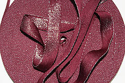 Тесьма Стрічка кіперна 20мм сливовий+срібло бобіна 50м