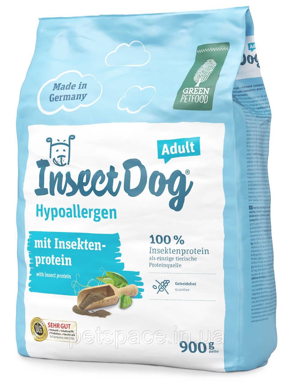 Green Petfood Insect Dog Hypoallergen (Грин Петфуд Гіпоалергенний з протеїном комах) 900г.