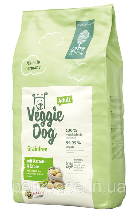 Green Petfood VeggieDog Grainfree Adult (Грин Петфуд для собак з картоплею та горохом) 10кг.