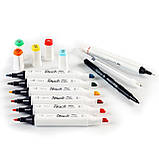 Набір двосторонніх маркерів Touch Multiicolor 30 штук на спиртовій основі для малювання та скетчів, фото 6