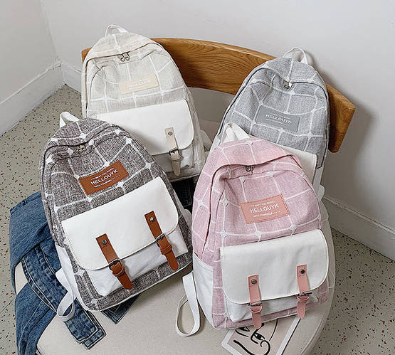 Купить Большой тканевый рюкзак в клетку для школы, цена 531 ₴ — Prom.ua ...