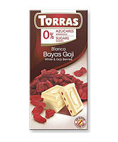 Шоколад білий Torras Blanco Bayas Goji з ягодами годжі 75 г Іспанія