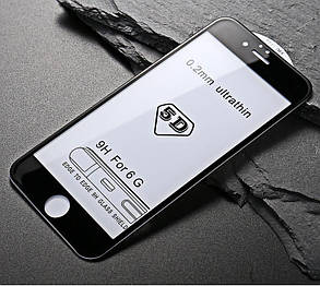 IPhone 6, 6s захисне скло на телефон протиударне full glue Black чорне, фото 2