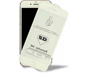 Захисне скло iPhone 6, 6s протиударне 5D full glue White біле