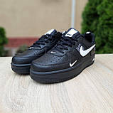 Кросівки чоловічі НАЙК Nike Air Force 1 чорні розпродажу 46р 29.5 см, фото 8