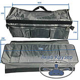 М'яке сидіння накладка 710х200х50 мм з сумкою рундуком для надувних човнів ПВХ, колір сірий, фото 2