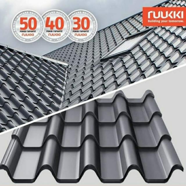 Ruukki-Armorium-2h2 Металлочерепица Руукки Армориум графит