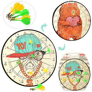 Дартс магнітний двосторонній M 6201 дротиків 8 шт. з магнітом