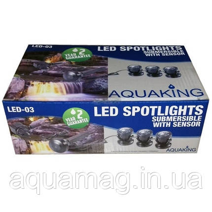 AquaKing LED-03 підсвітка, світильник для ставка, фонтана, водоспаду, водойми, каскаду, озера, саду, фото 3