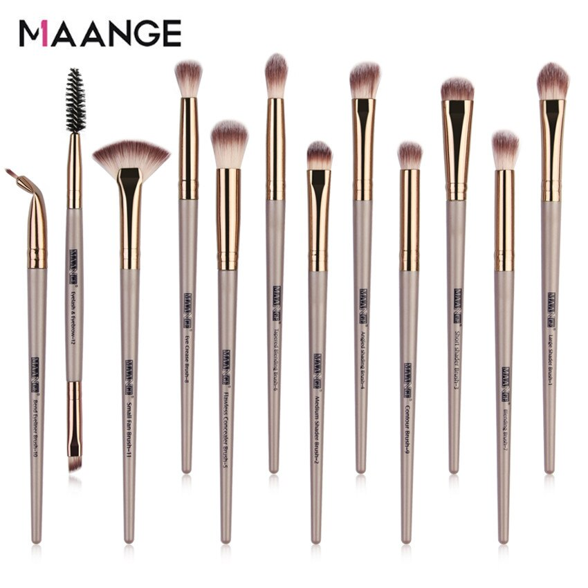 Набір кистей для макіяжу MAANGE Pro бежевий 12 шт