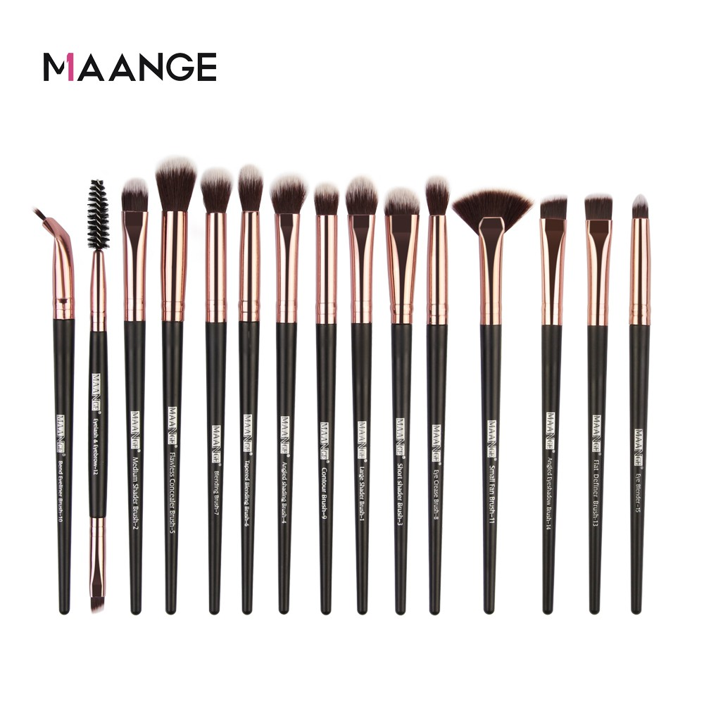 Набір пензлів для макіяжу MAANGE Pro 12 шт чорний