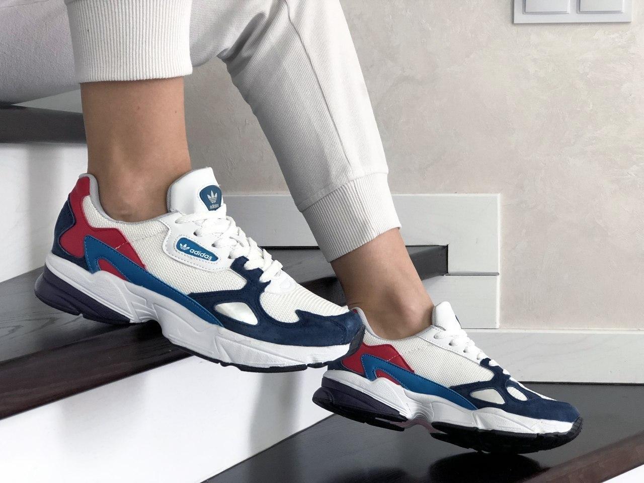 Adidas falcon white blue sales