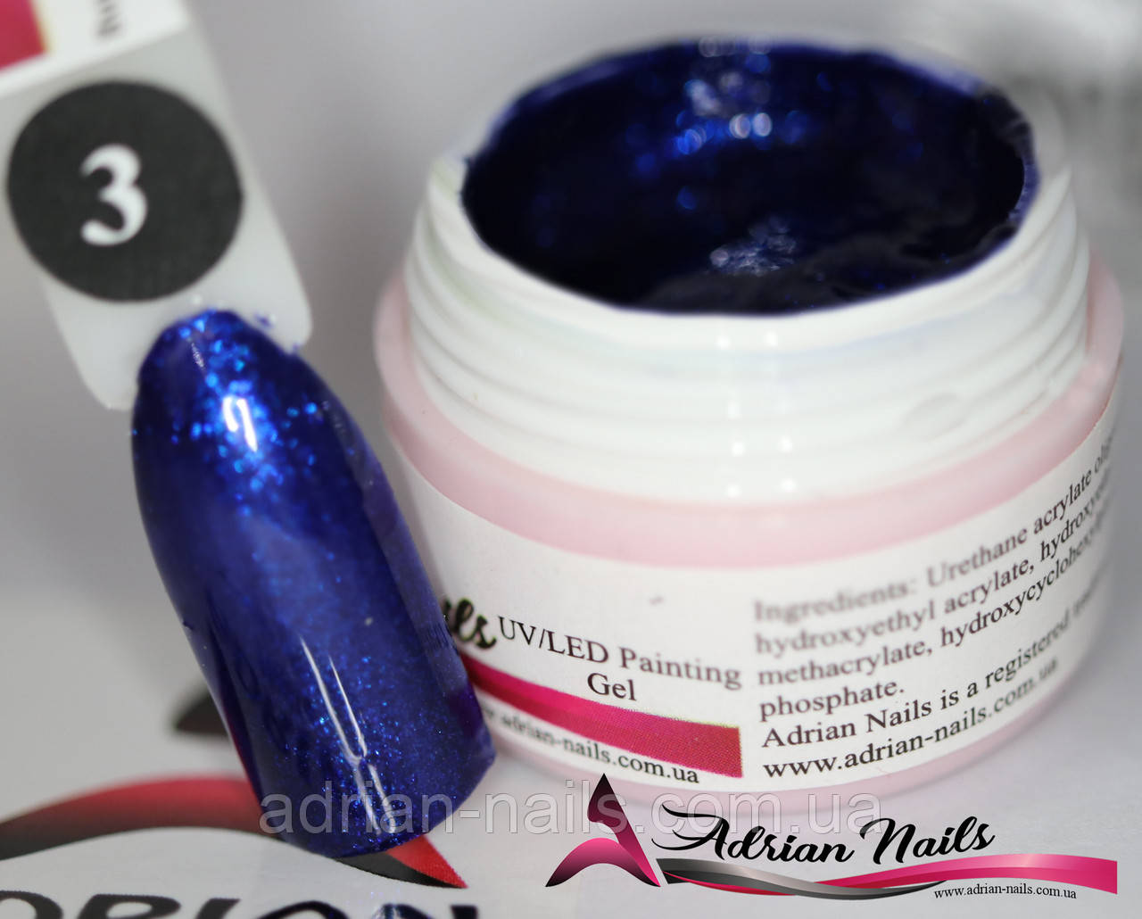 Гель-фарба синя з блиском #3 (5 г)
