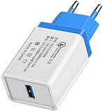 Мережевий зарядний пристрій (адаптер, зарядка) Fast Charge QC 3.0 USB AR60, фото 5