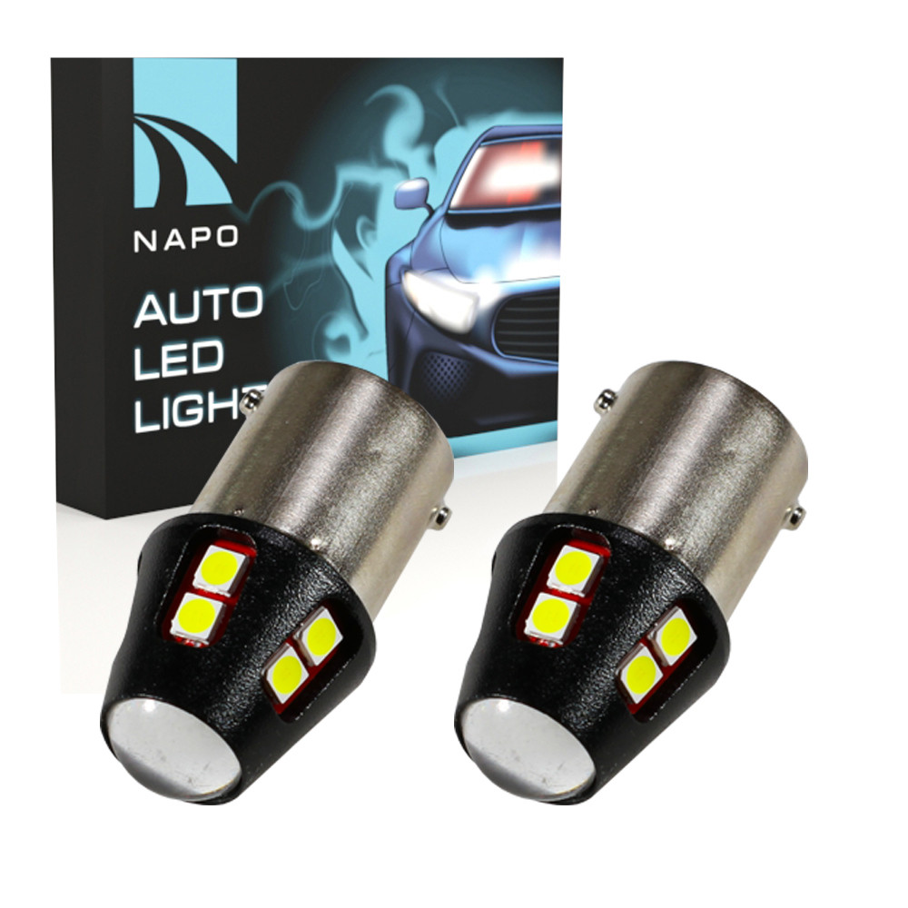 Лампа світлодіодна NAPO LED S25-1156-3030-12SMD P21W BA15S колір світіння білий 2 шт