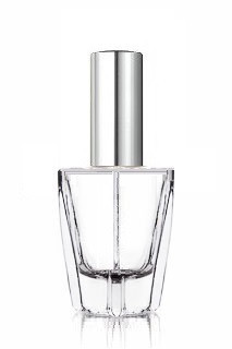 Прозорий флакон Софія 11 мл з металевим спреєм срібло, фото 1