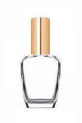 Прозорий флакон Гоя 30 мл з металевим спреєм золото