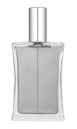 Прозорий флакон для парфумерії імідж 50 мл із металевим спреєм сріблястим, фото 1