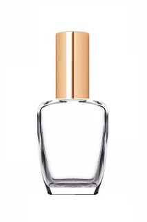 Прозорий флакон Гойя 50 мл зі спреєм золотого кольору, фото 1