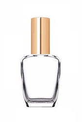 Прозорий флакон Гойя 50 мл зі спреєм золотого кольору