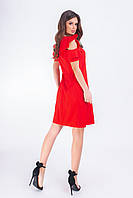 Платье с рюшами, красное, арт 783