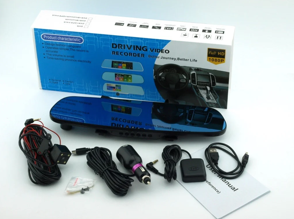 Видеорегистратор-зеркало DVR CT600 две камеры FullHD / Android / GPS / WiFi - фото 3 - id-p1181629380