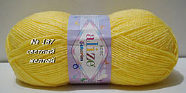 Нитки пряжа для в'язання акрилова SEKERIM BЕBЕ Шекерім бебі № 187 - світлий жовтий