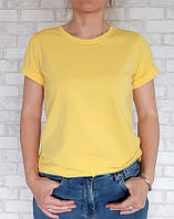 Жовта  футболка жіноча з манжетом