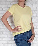 Світло-жовта футболка жіноча з манжетом, фото 2