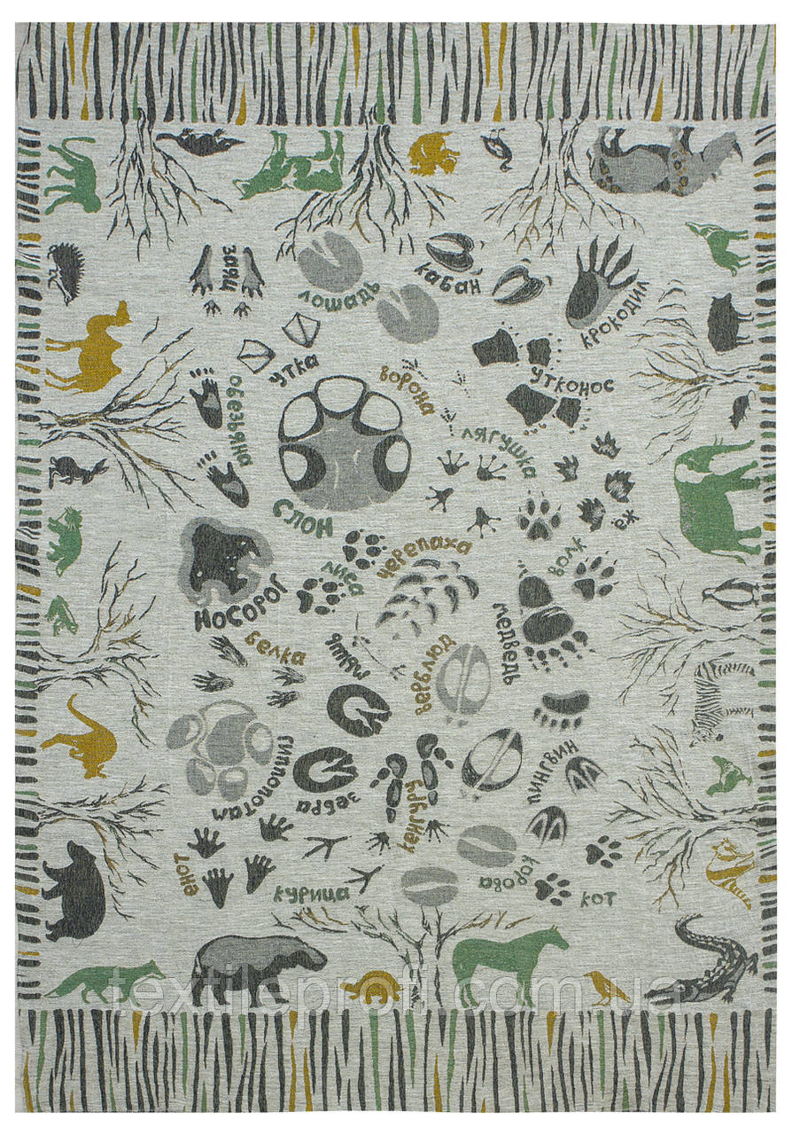 Лляний плед "Зоопарк" (180 на 120 см)
