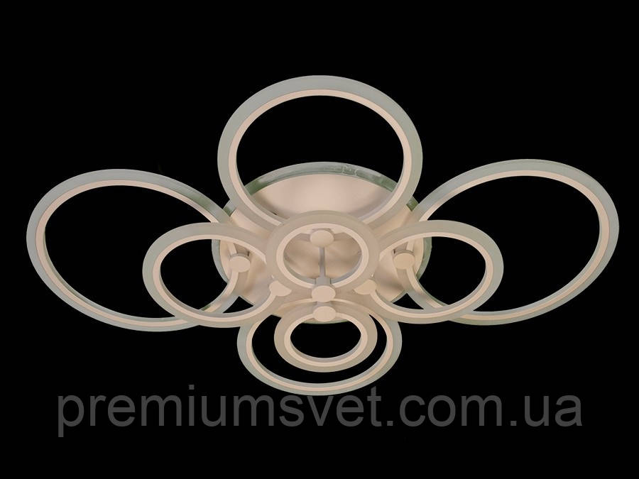 Світлодіодна люстра з димером і підсвічуванням 8022/8 WH LED 3color dimmer