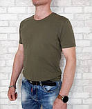 Зелена футболка чоловіча хакі 190 щільність, фото 4